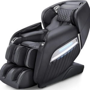 sillon de masajes en color negro y de piel